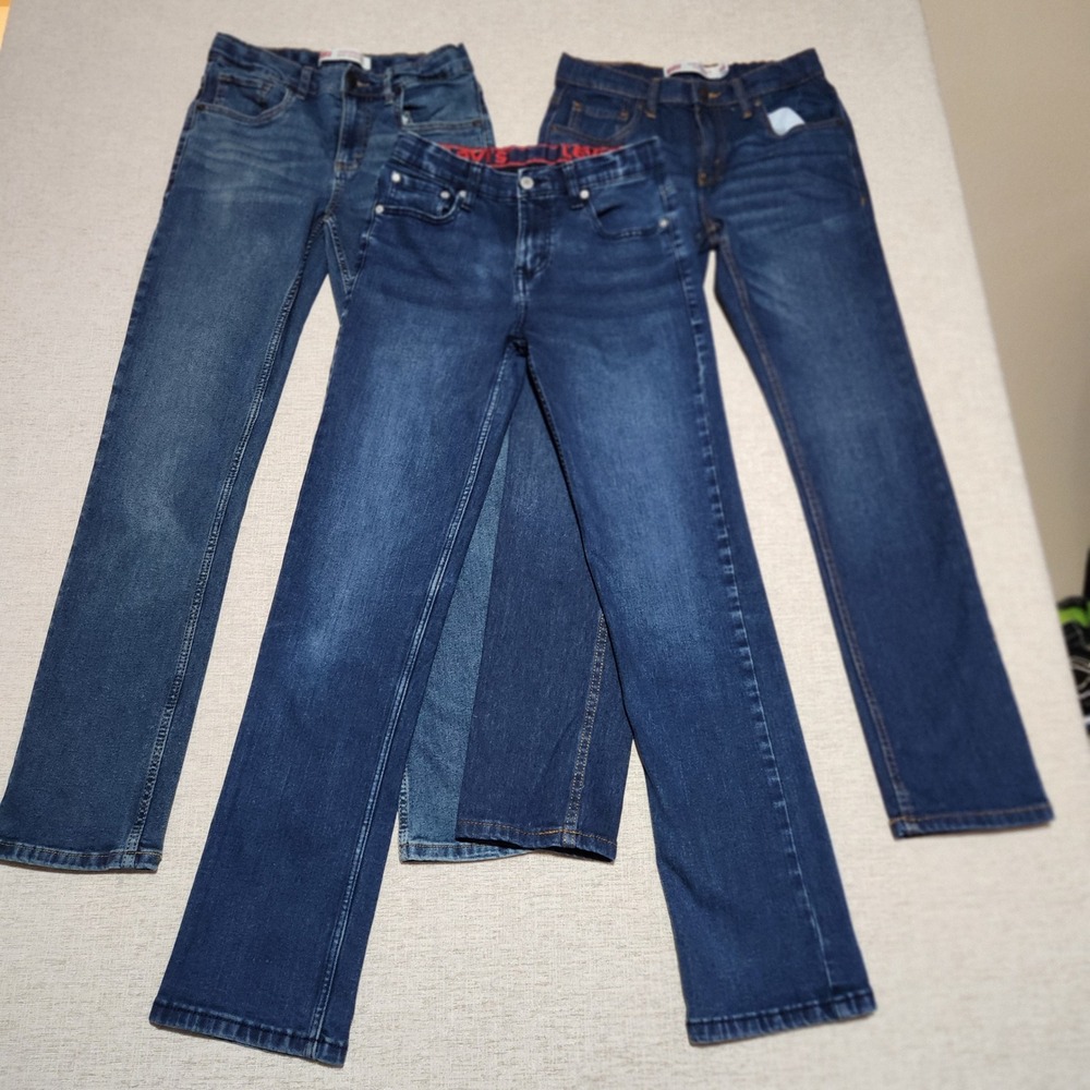 Levi's Jeans Bundle Kids Size 16 Blue 514 Straight 511 Slim 3 Pairs